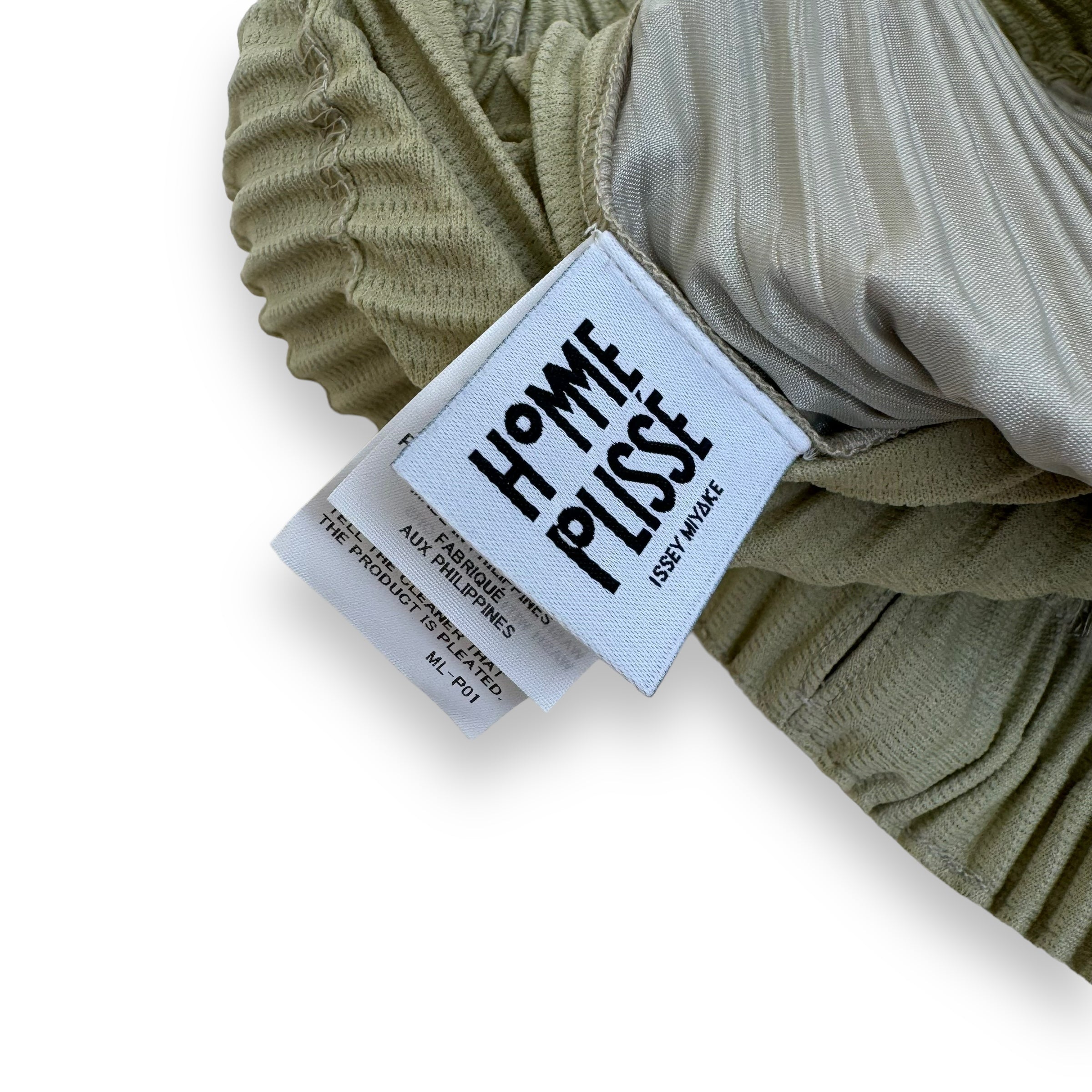 ISSEY MIYAKE HOMME PLISSÉ FLARED PLEATED TROUSERS GREEN L