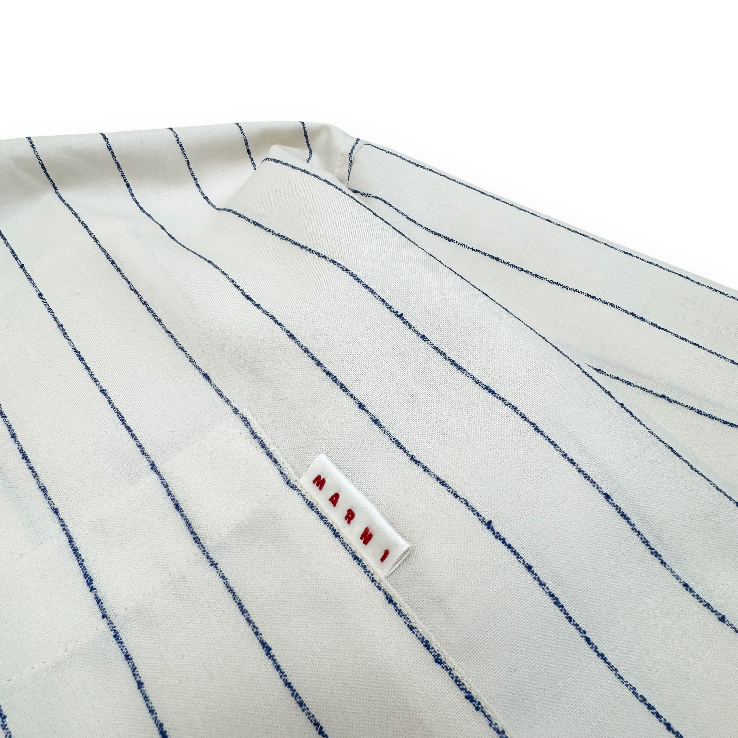 MARNI RELAXED PINSTRIPE LONG SLEEVE SHIRT NATURAL / BLUE L