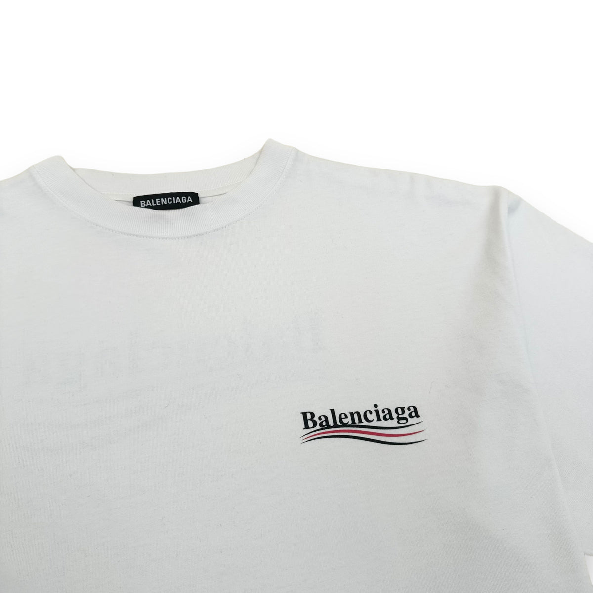 BALENCIAGA POLITICAL LOGO T-SHIRT WHITE M