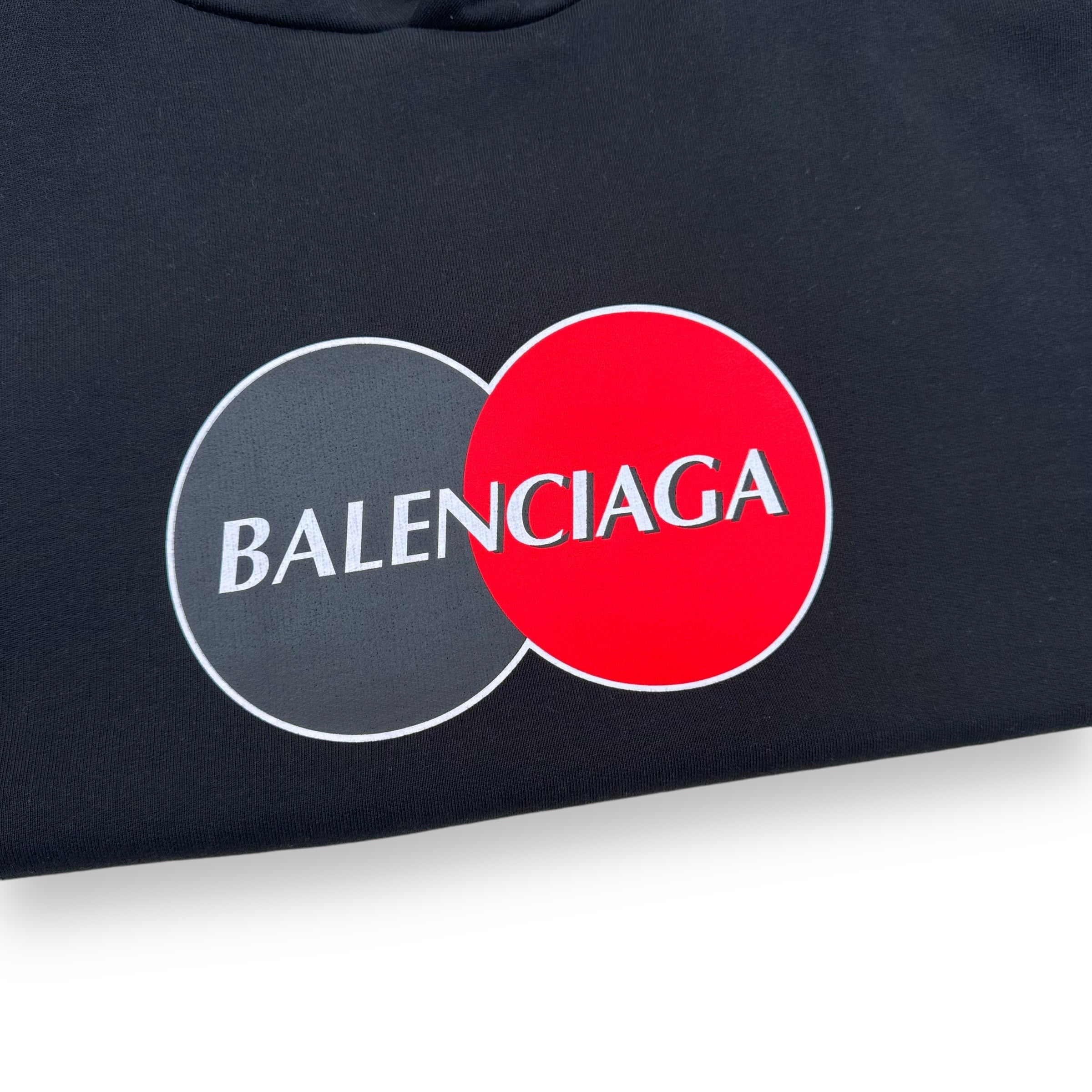 BALENCIAGA OVERSIZED CREDIT CARD LOGO HOODIE BLACK S