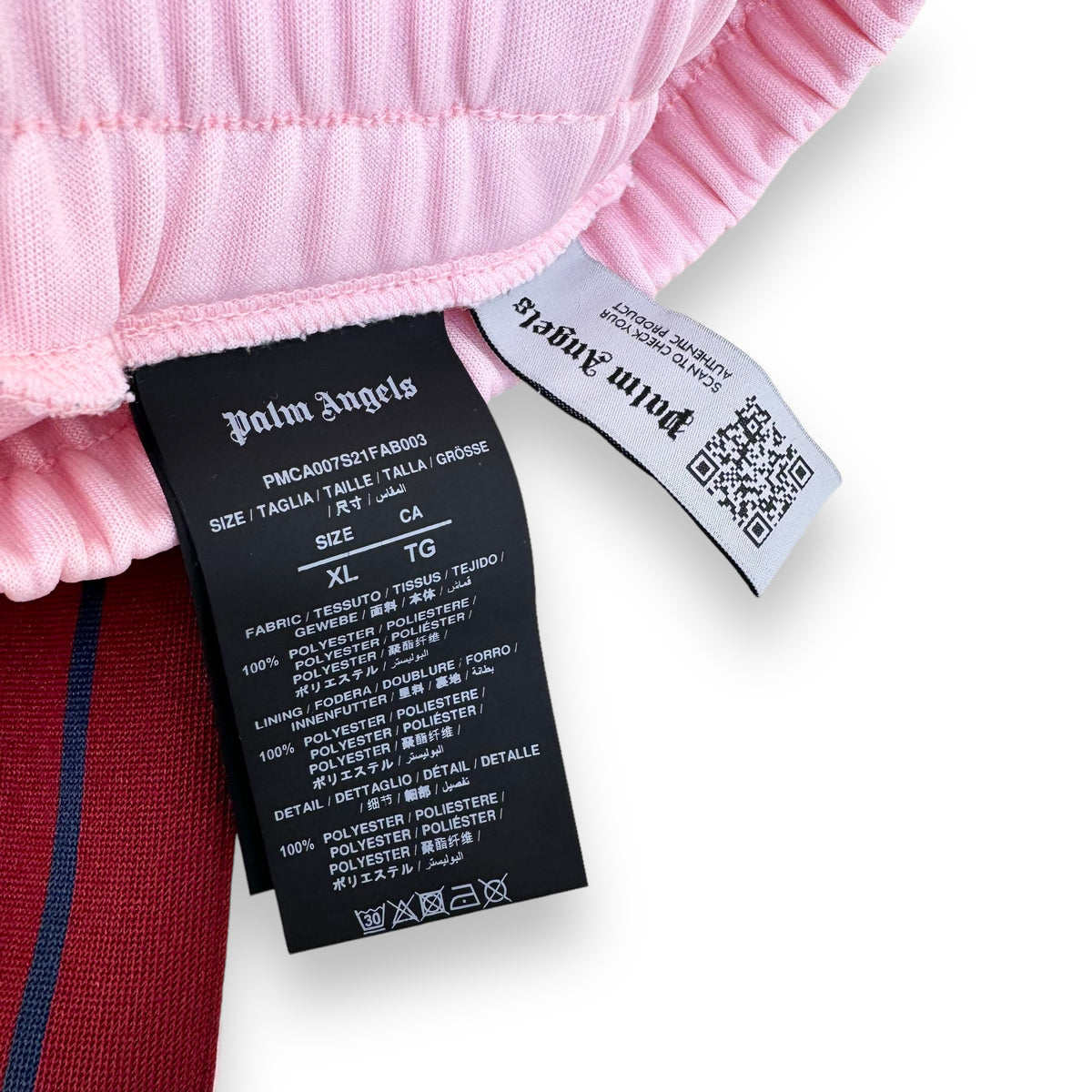 PALM ANGELS CLASSIC TRACK PANTS PINK / BURGUNDY XL