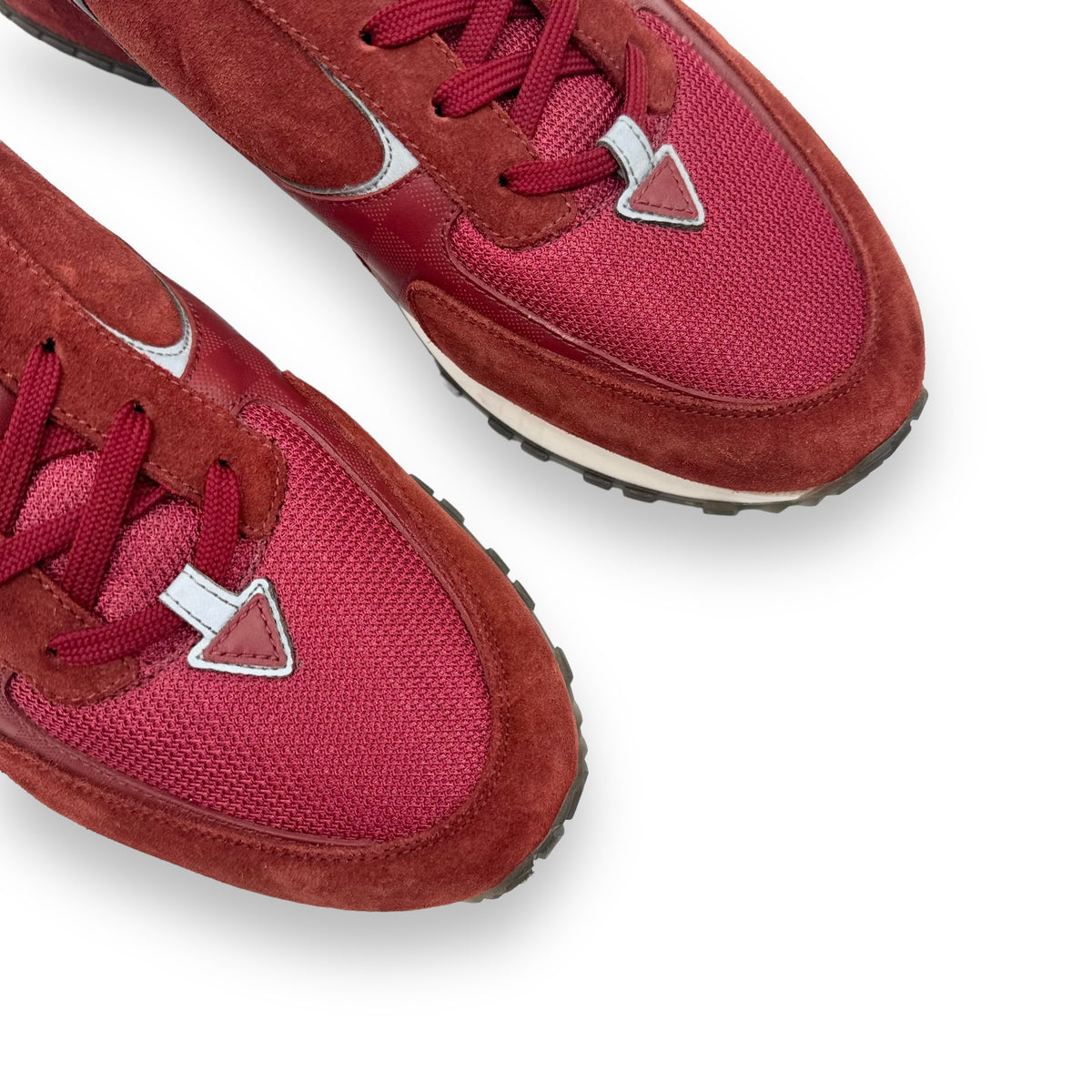 LOUIS VUITTON RUN AWAY SUEDE / MESH SNEAKER RED UK8.5