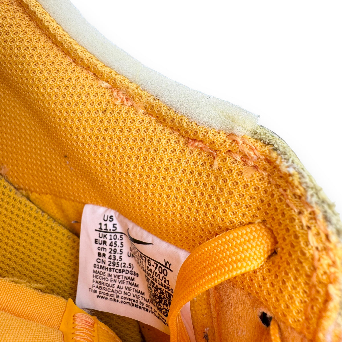 NIKE X OFF-WHITE AIR FORCE 1 SNEAKER LEMONADE UK10.5