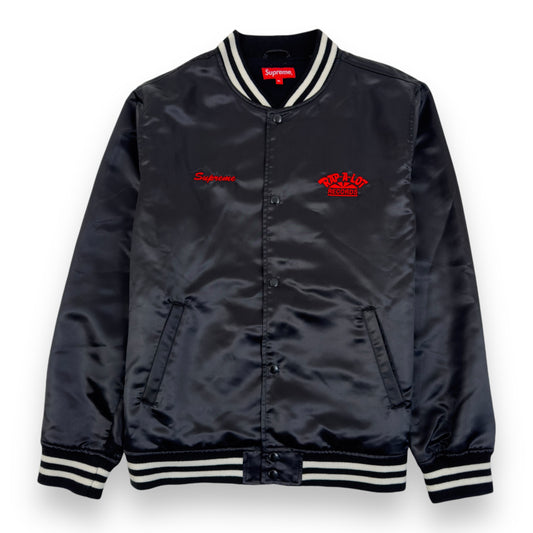 SUPREME X RAP-A-LOT RECORDS SATIN CLUB JACKET BLACK / RED XL