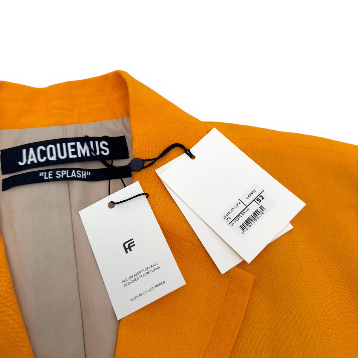JACQUEMUS 'LE SPLASH' LA VESTE BACIO BLAZER ORANGE L