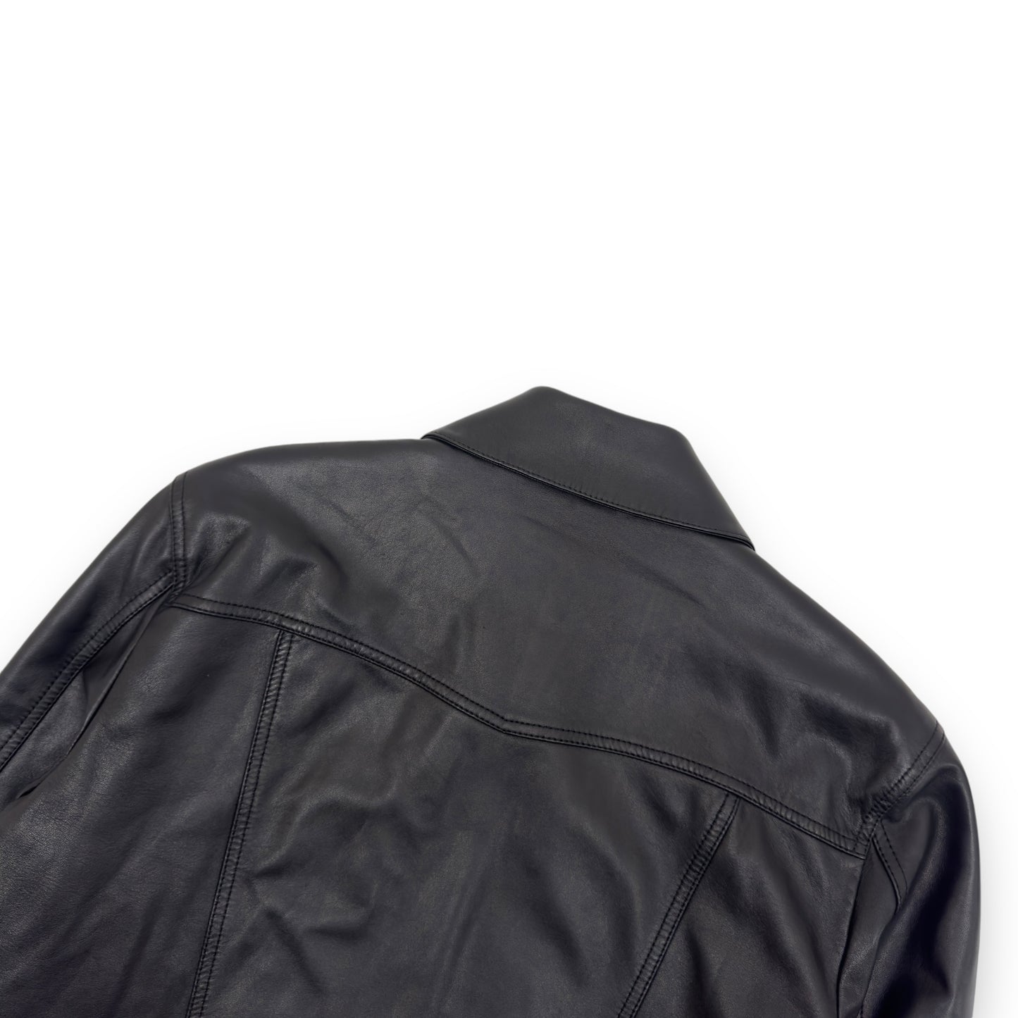 SAINT LAURENT SLIM-FIT LEATHER TRUCKER JACKET XXL