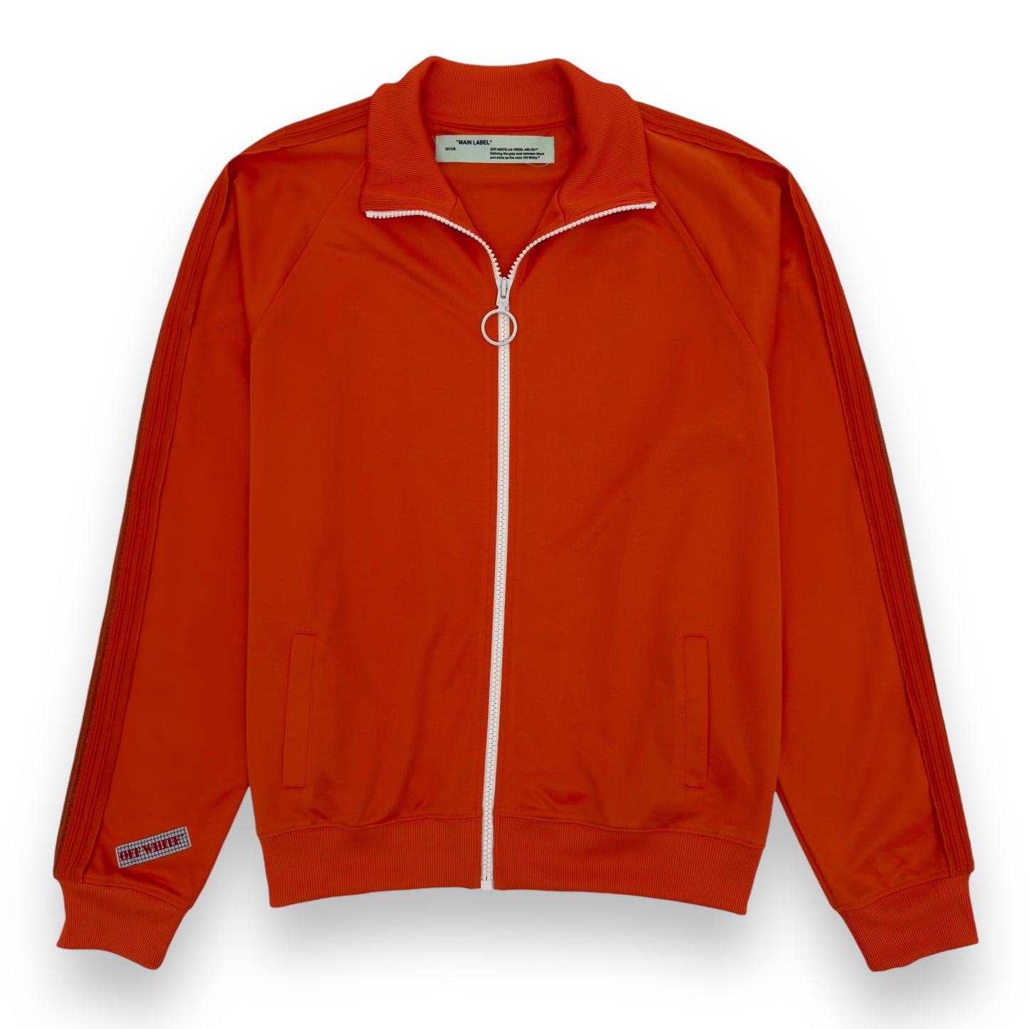 OFF-WHITE ZIP-UP ARROW TRACK JACKET ORANGE / WHITE XL