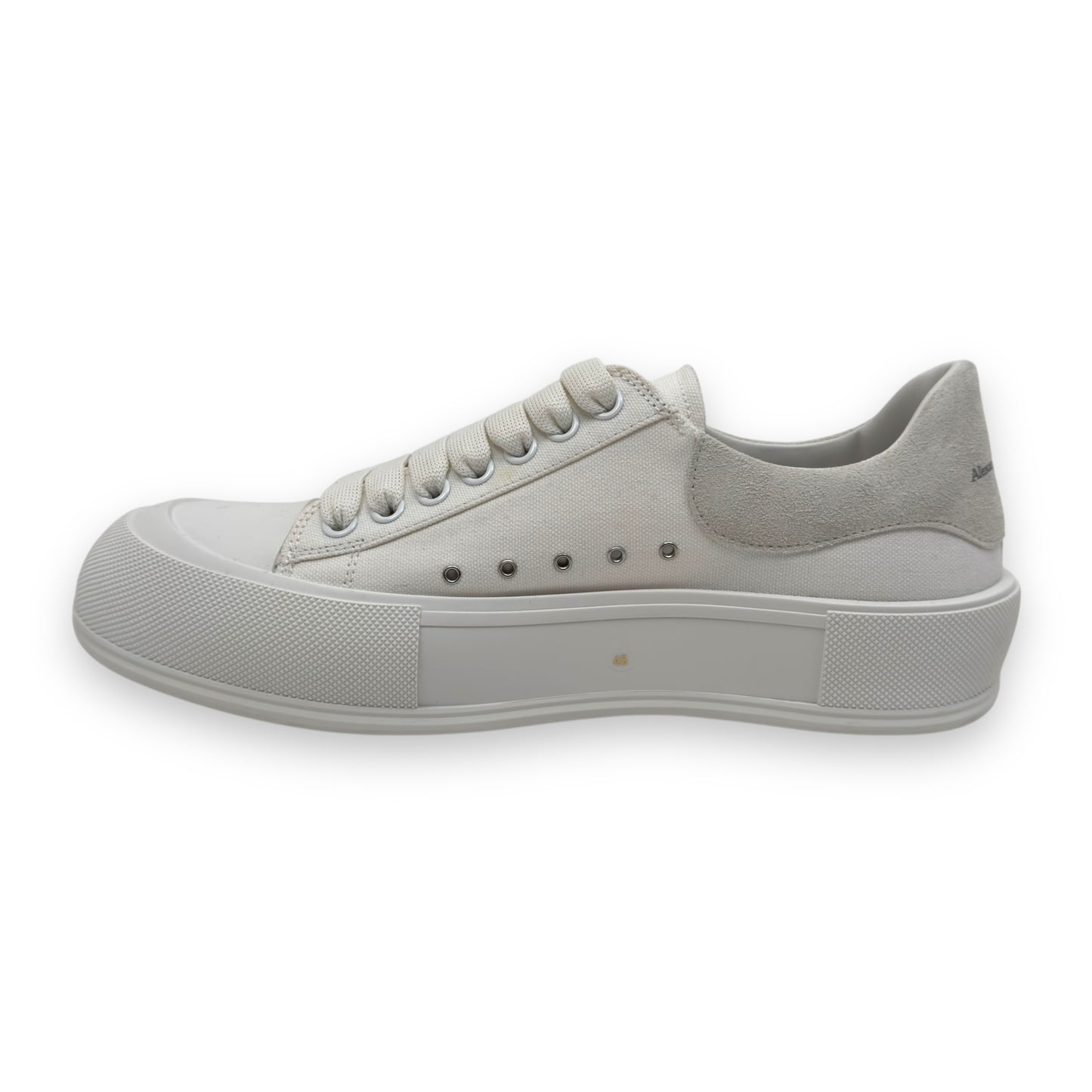 ALEXANDER MCQUEEN DECK PLIMSOLL SNEAKER WHITE UK11