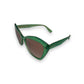 MIU MIU CORE COLLECTION GLITTER SUNGLASSES GREEN / BROWN O/S