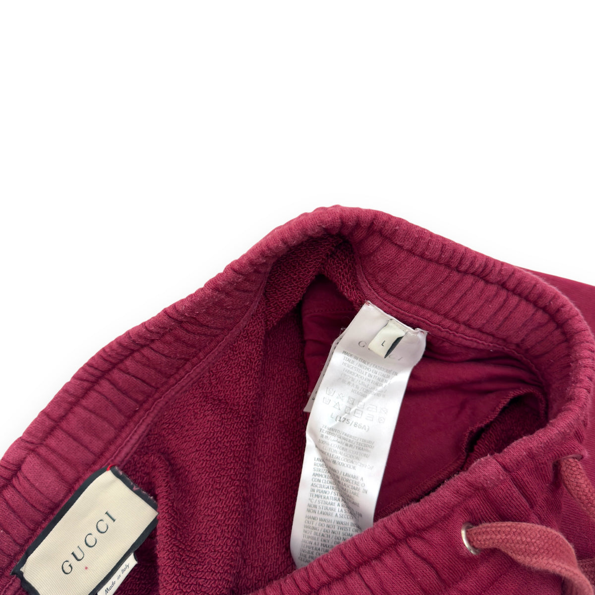 GUCCI 'ORGASMIQUE' JOGGERS BURGUNDY / WHITE L