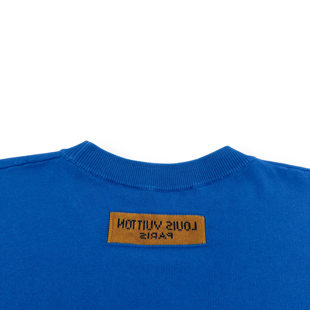 LOUIS VUITTON CREWNECK KNIT T-SHIRT BLUE / WHITE M