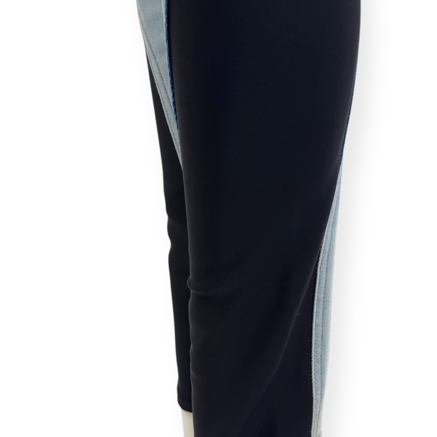 MUGLER SPIRAL SKINNY DENIM JEANS BLUE / BLACK 36 / W26”