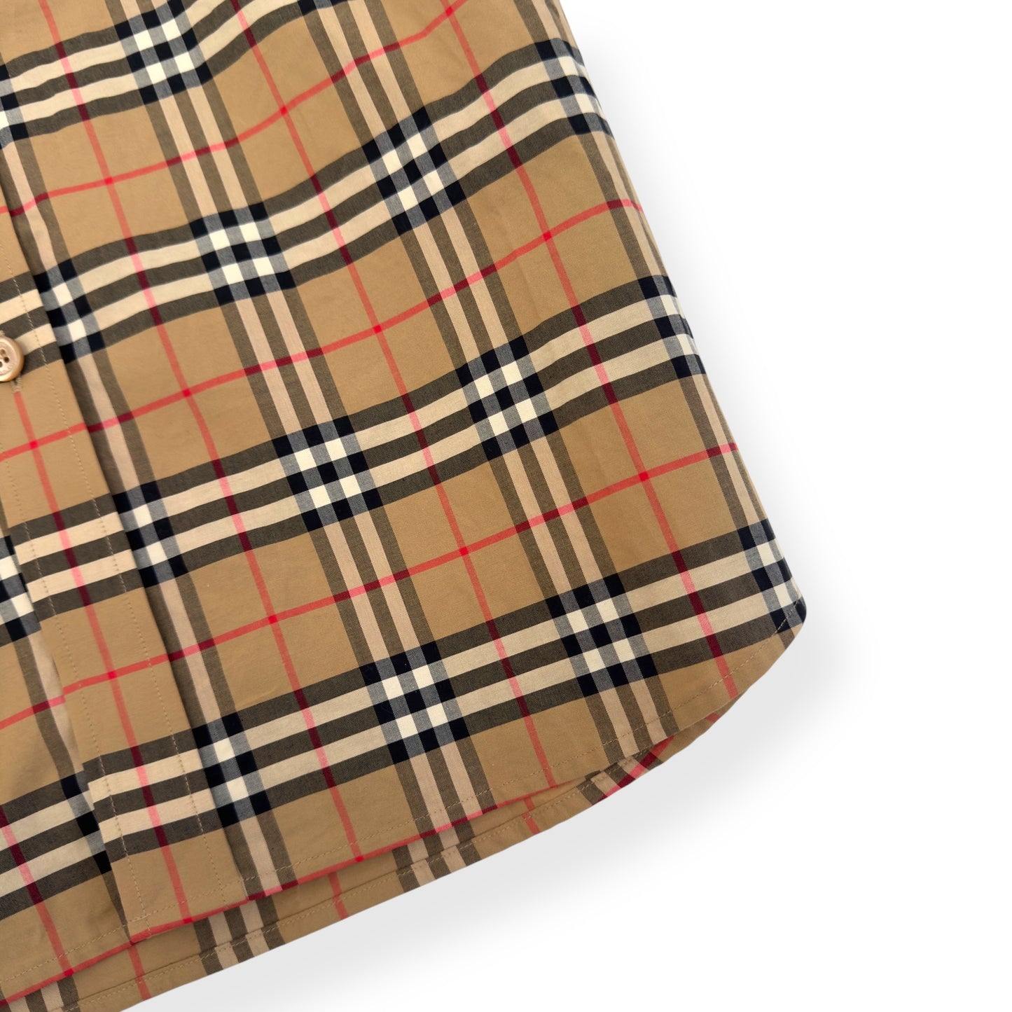 BURBERRY CHECK COTTON SHIRT BEIGE L