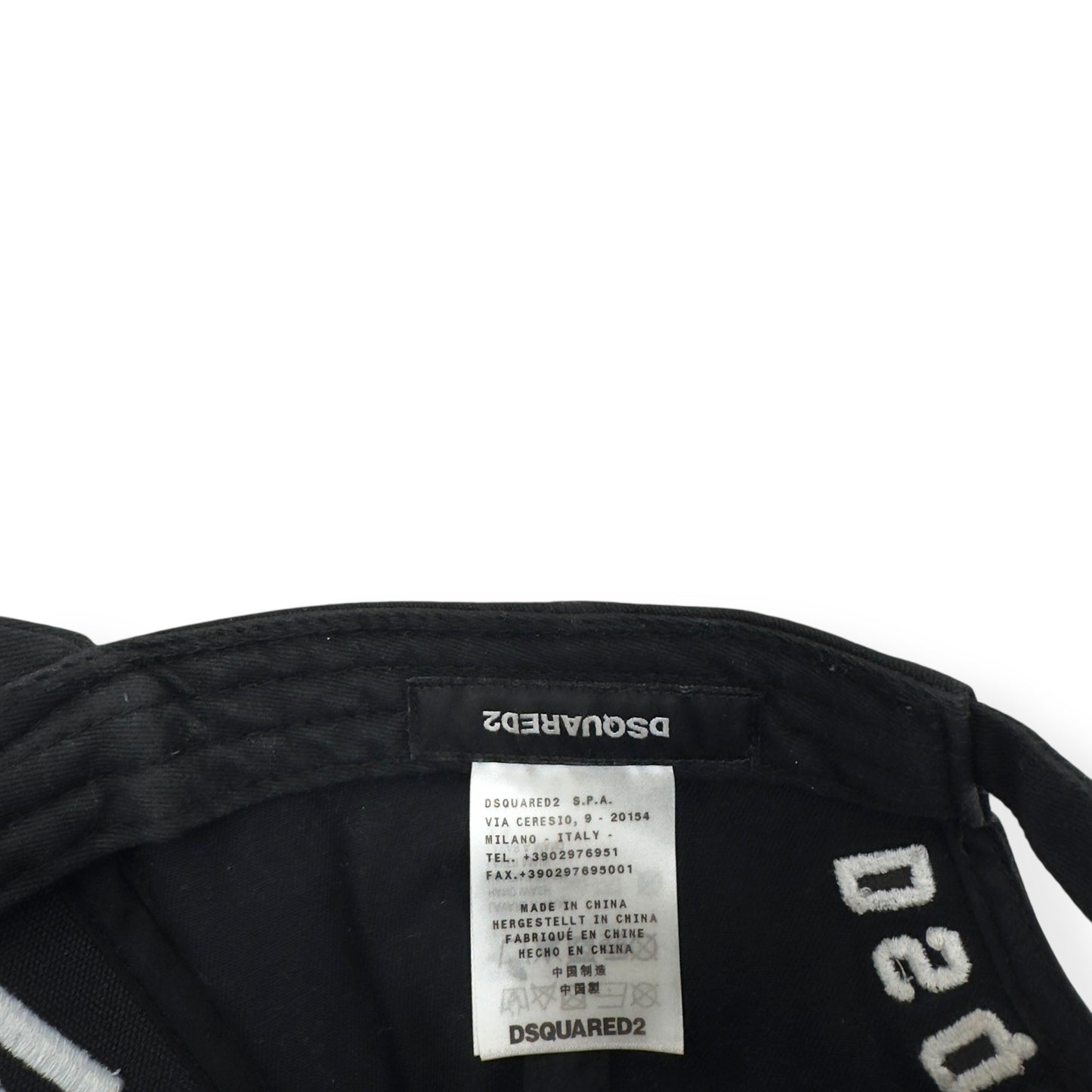 DSQUARED2 ICON BASEBALL CAP BLACK / WHITE O/S