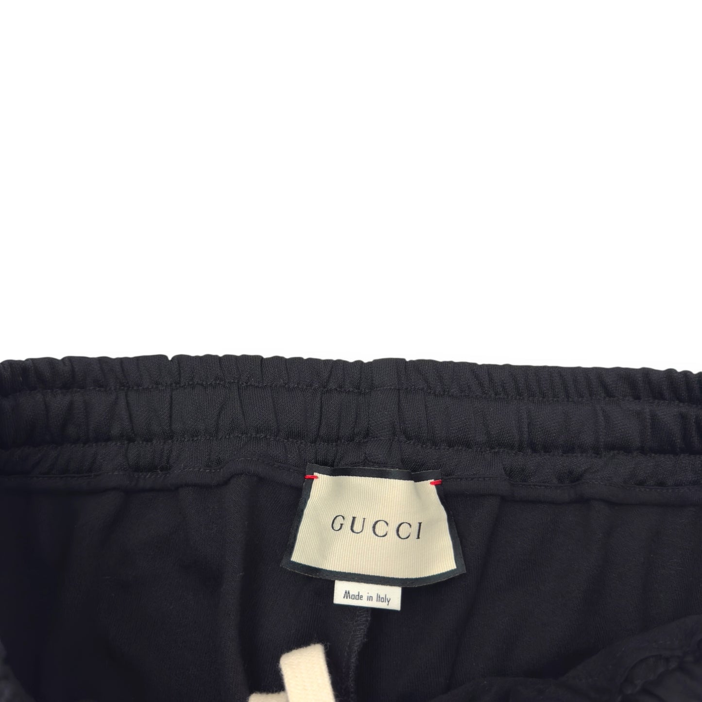 GUCCI TECHNICAL JERSEY TRACK PANTS BLACK / GREY M