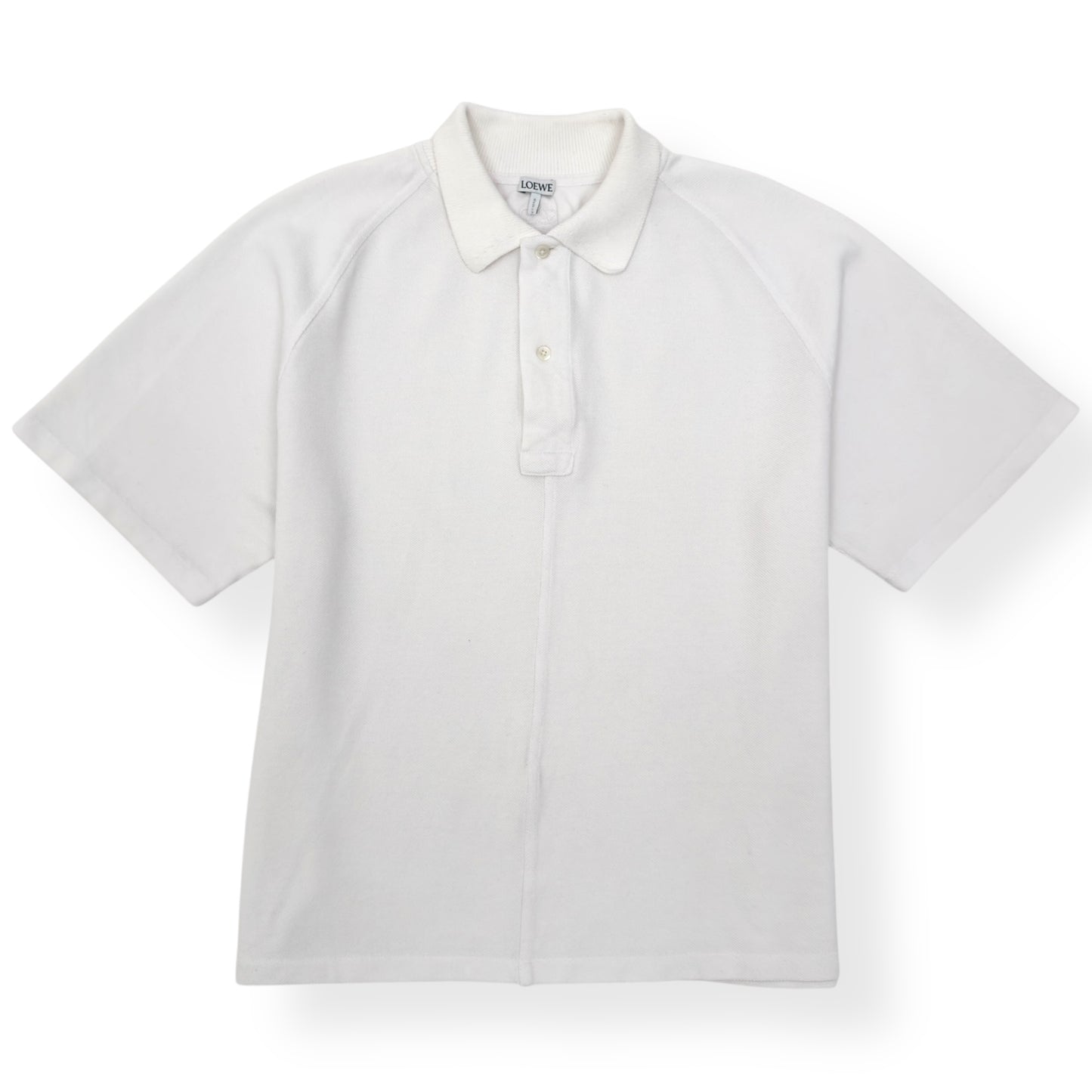 LOEWE LOGO-EMBROIDERED COTTON POLO SHIRT WHITE L