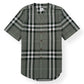BURBERRY OVERSIZED TARTAN-CHECKERED SHORT SLEEVE SHIRT GREEN S