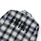 AMIRI DISTRESSED FLANNEL SHIRT BLUE / WHITE M
