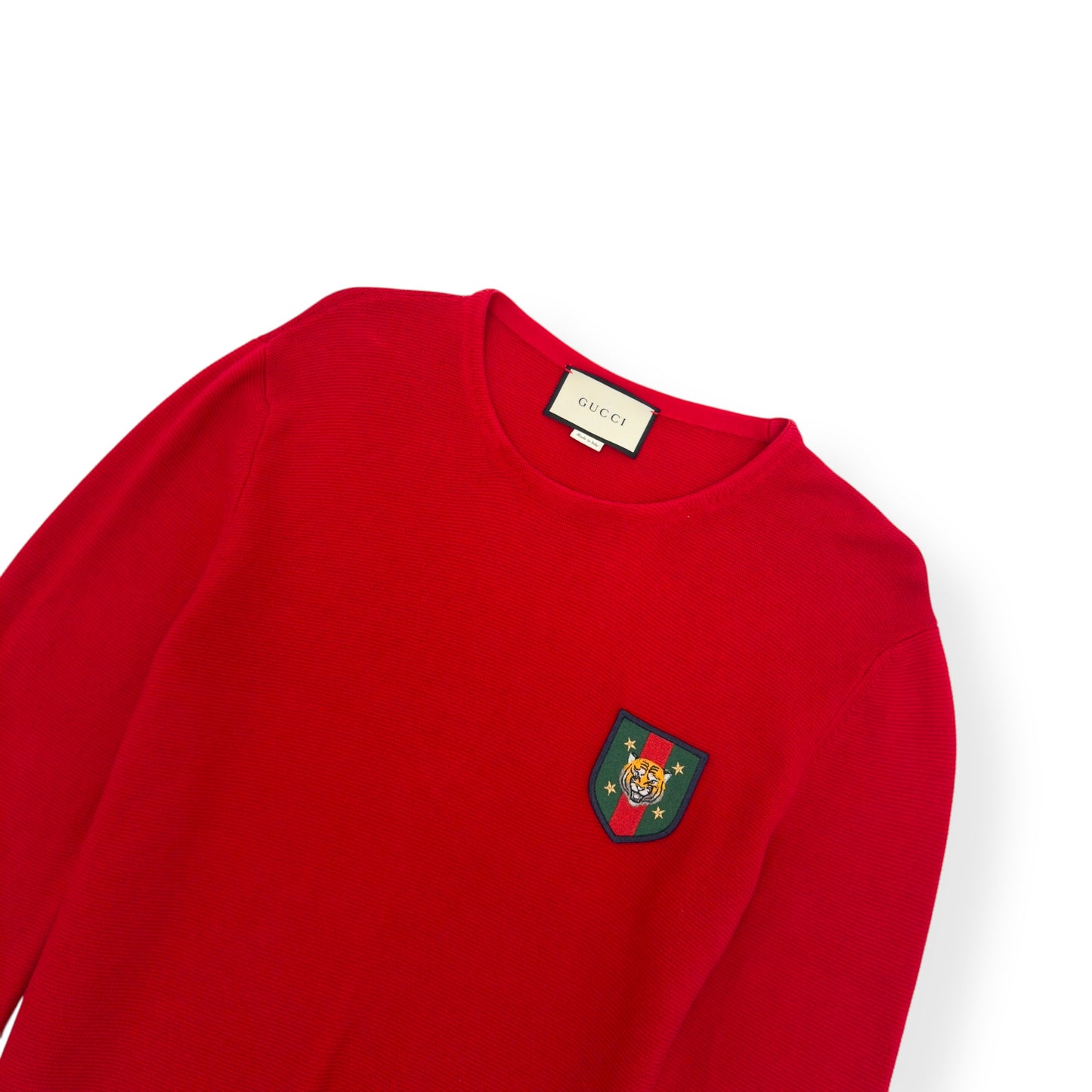 GUCCI PATCH DETAILED SWEATER RED L