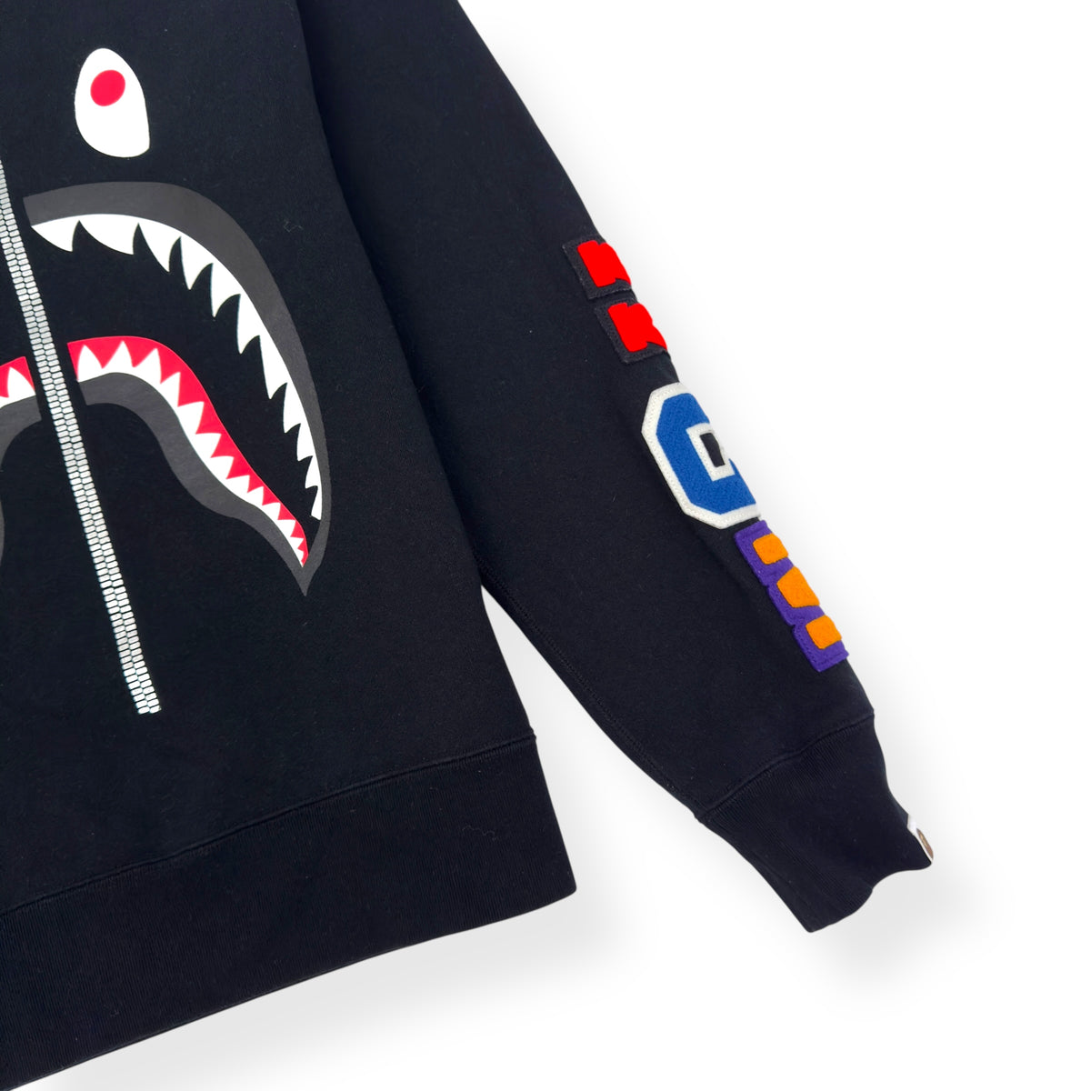 A BATHING APE SHARK CREWNECK SWEATSHIRT BLACK L