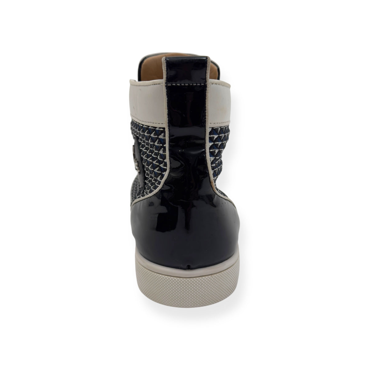 CHRISTIAN LOUBOUTIN LOUIS JUNIOR SPIKES SNEAKER WHITE / NAVY / BLACK 43 / UK9