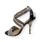 JIMMY CHOO ELAPHE PYTHON / PATENT LEATHER HEELS GREY / BLACK 36 / UK3