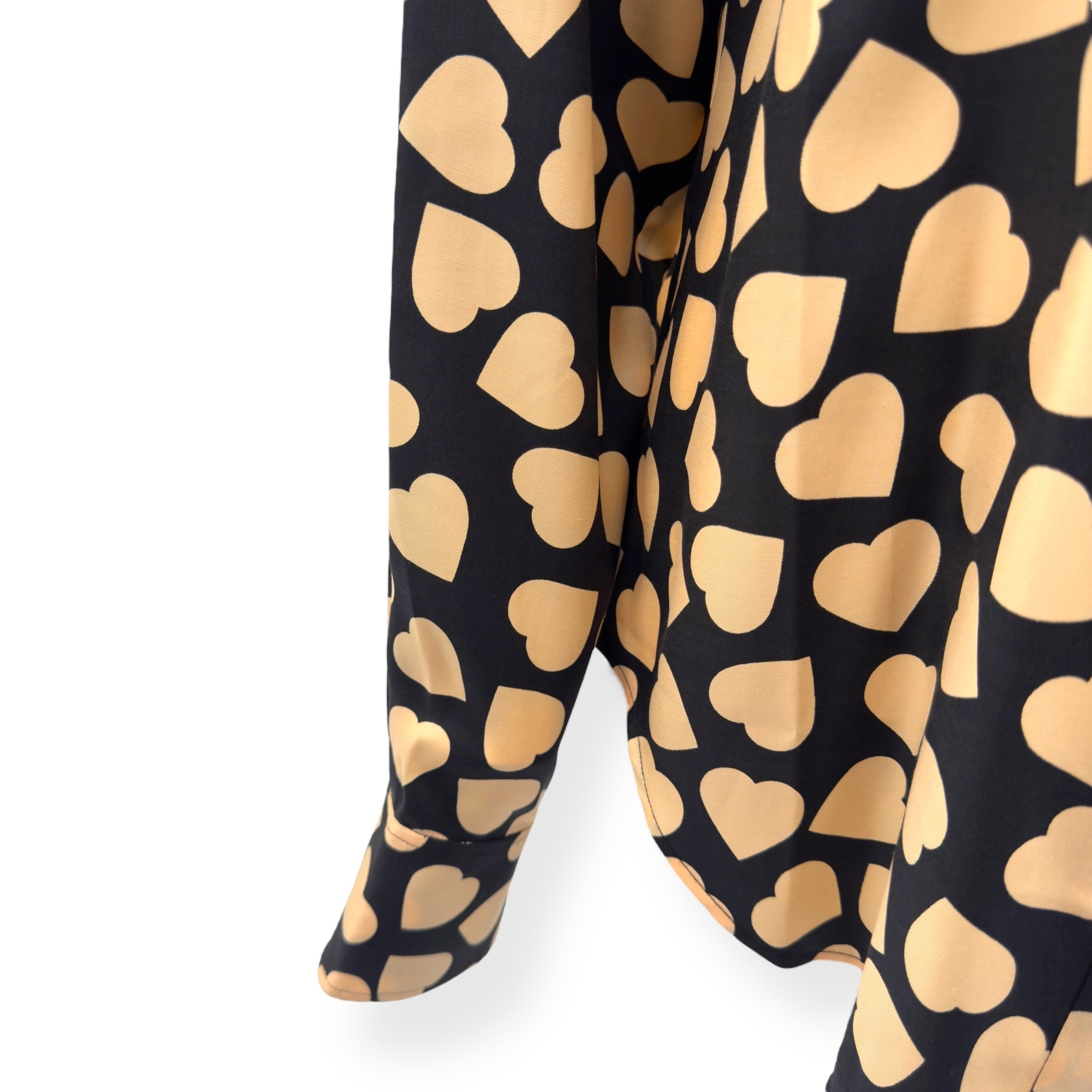 EQUIPMENT MELANNI HEART-PRINT SATIN-JERSEY SHIRT BLOUSE BLACK XL