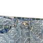 CASABLANCA BLEACHED MONOGRAM STRAIGHT-LEG DENIM JEANS BLUE W26”