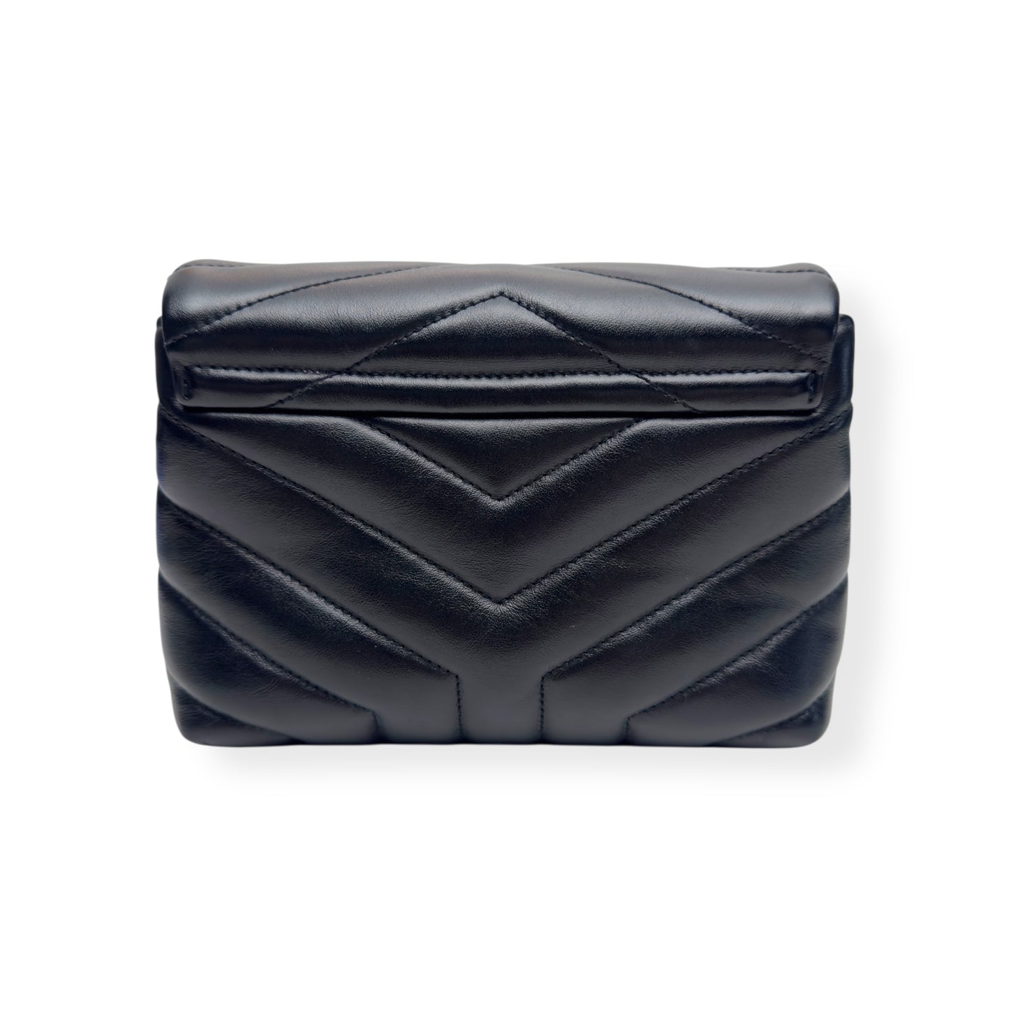 SAINT LAURENT TOY QUILTED LEATHER CROSS-BODY BAG BLACK / SILVER S