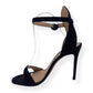 GIANVITO ROSSI PORTOFINO 105 SUEDE SANDALS BLACK 38 / UK5