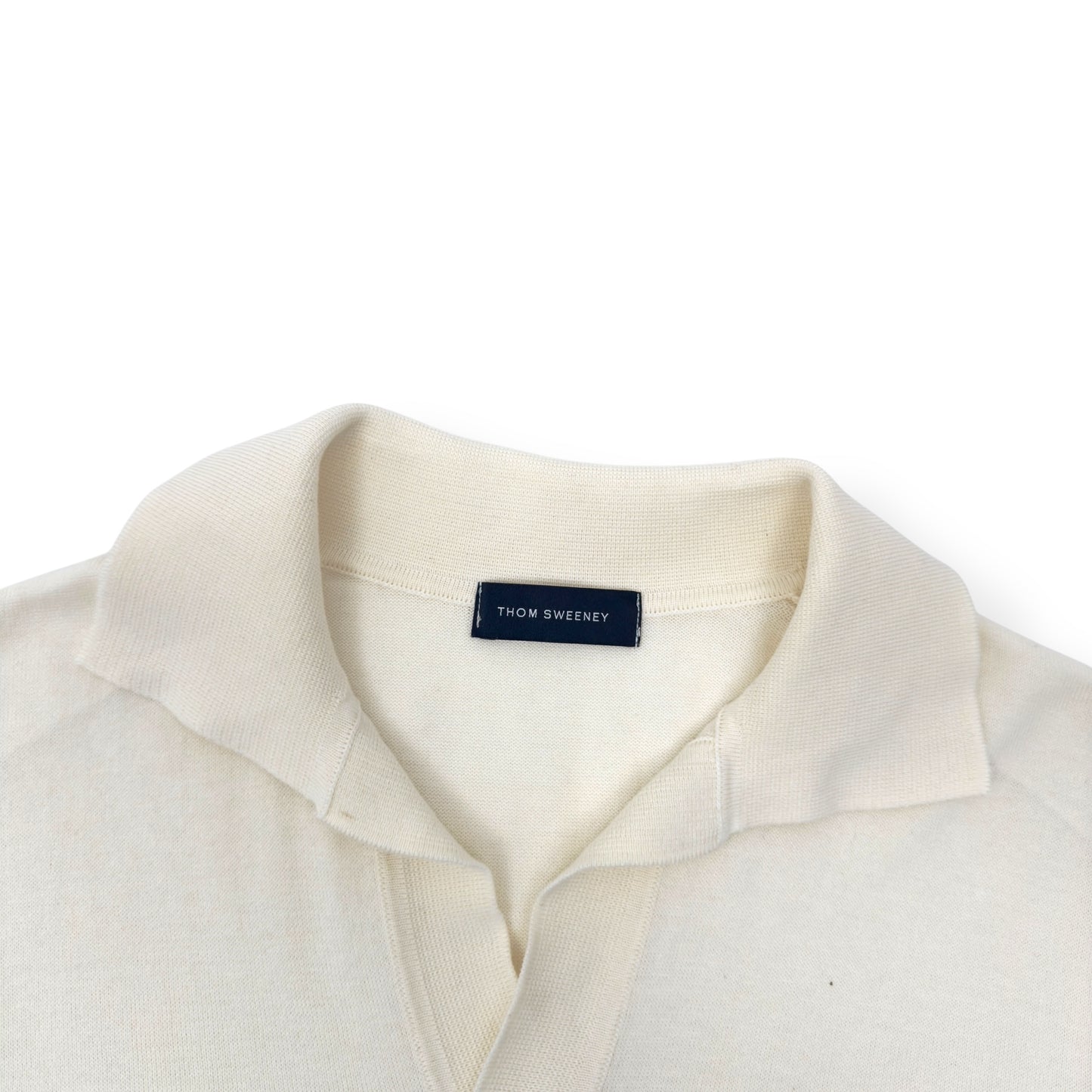 THOM SWEENEY SKIPPER COTTON POLO SHIRT CREAM M