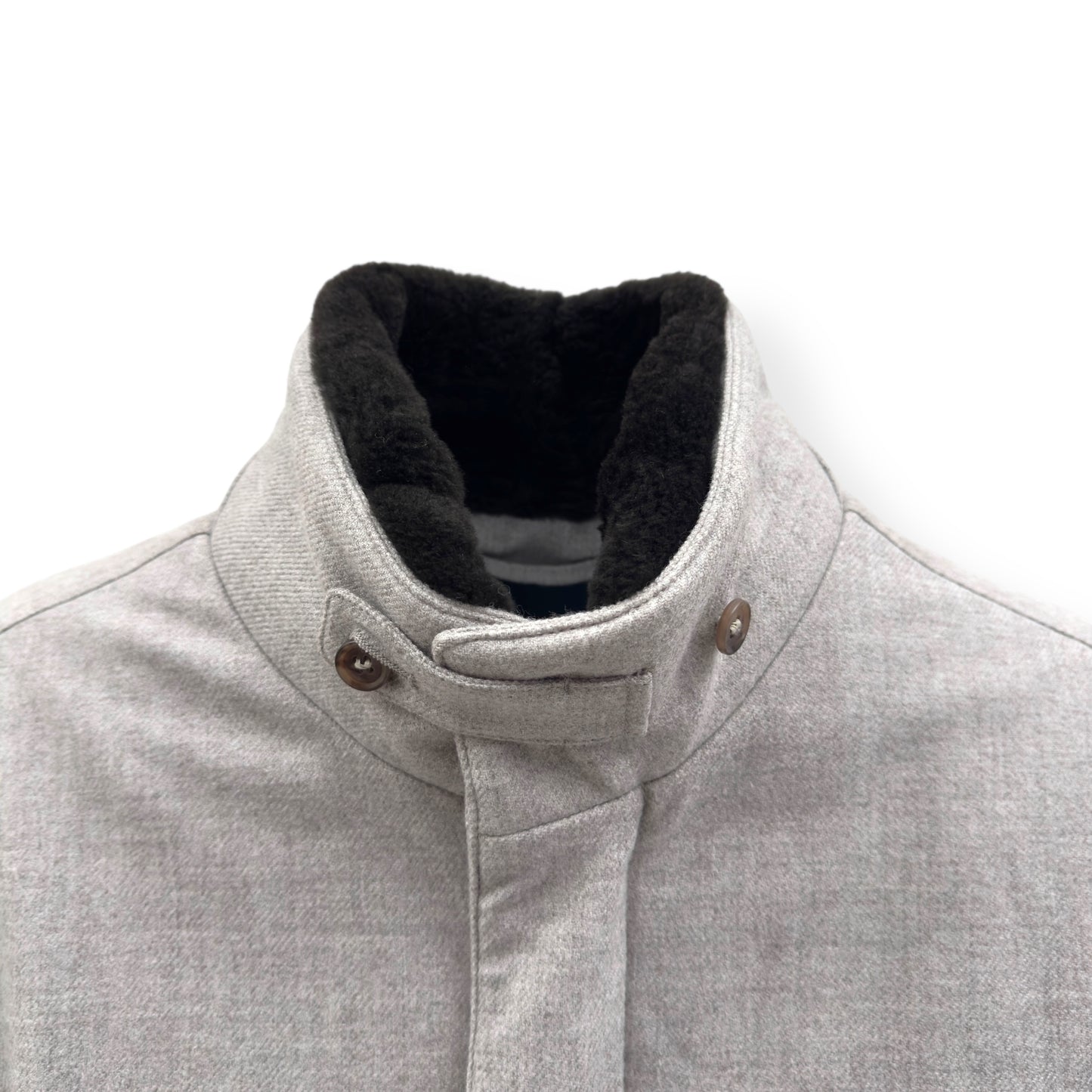 THOM SWEENEY BESPOKE WOOL / CASHMERE MID-LENGTH JACKET GREY 50 / M