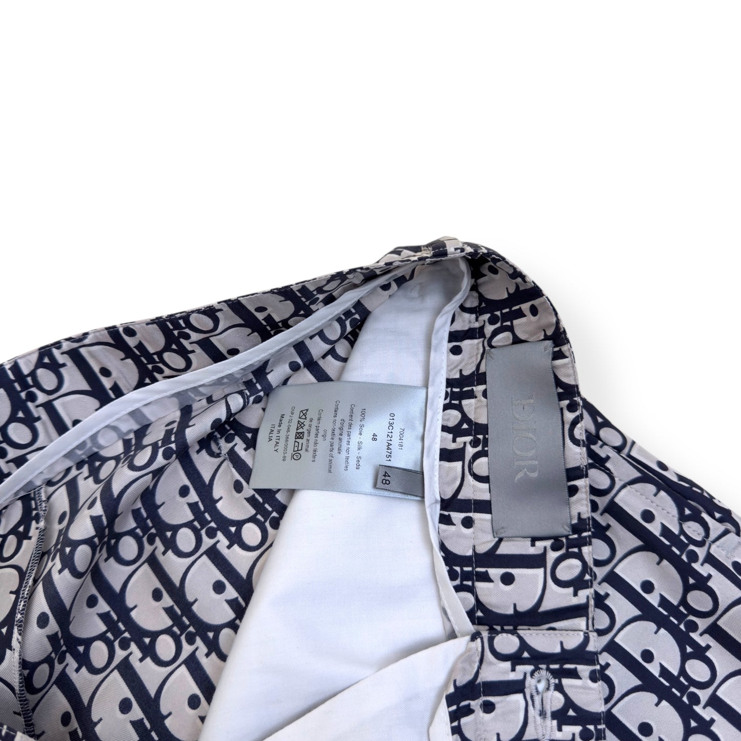 DIOR OBLIQUE SILK BERMUDA SHORTS BLACK / WHITE 48 / M