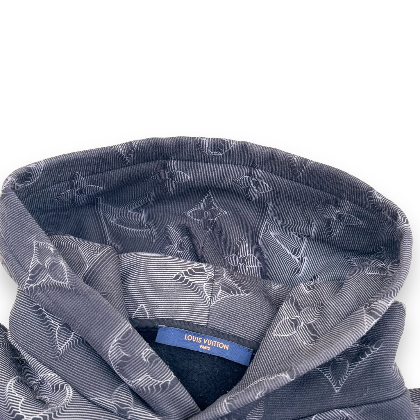 LOUIS VUITTON PRINTED ALL OVER HOODIE GREY L