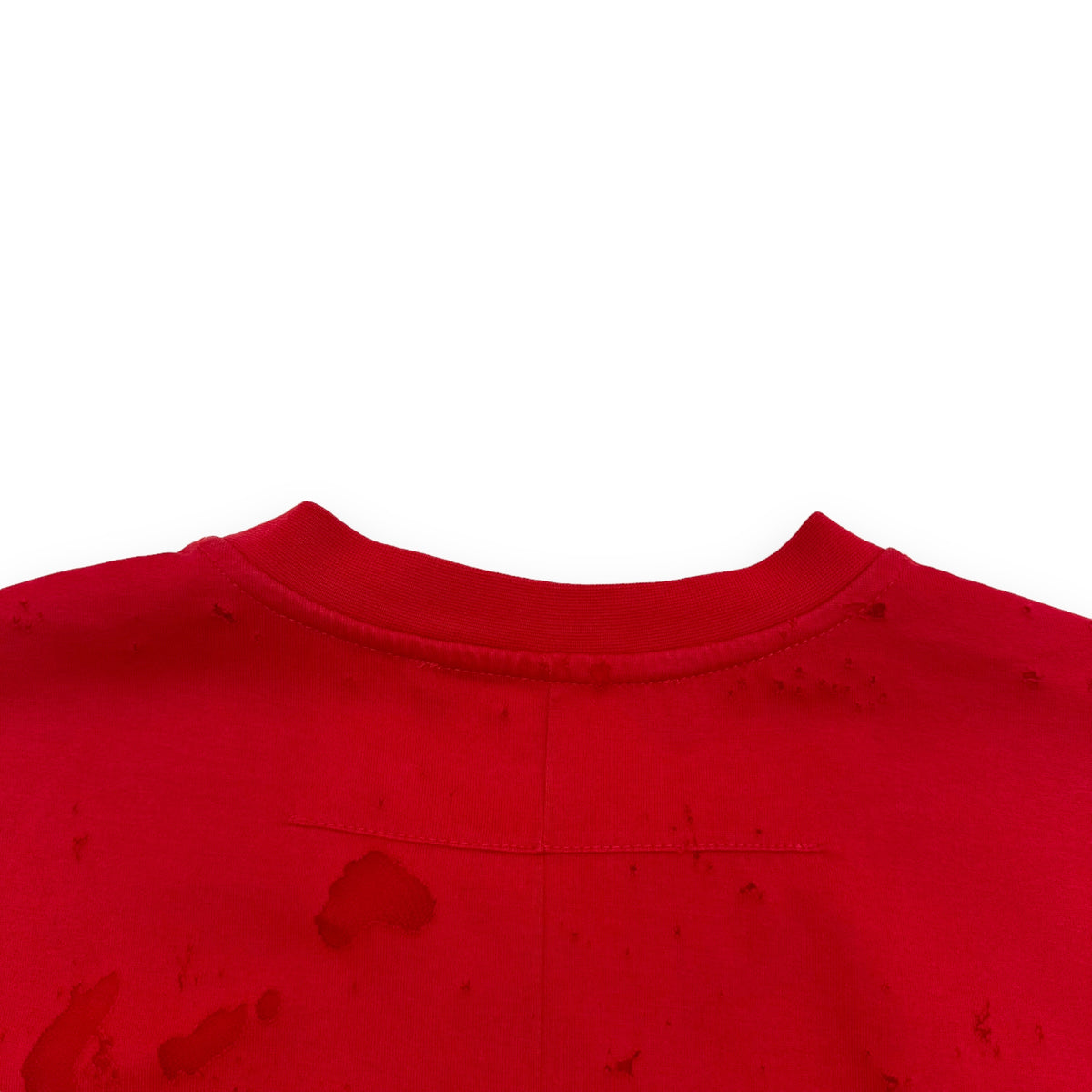 GIVENCHY OVERSIZED DISTRESSED LOGO T-SHIRT RED XS