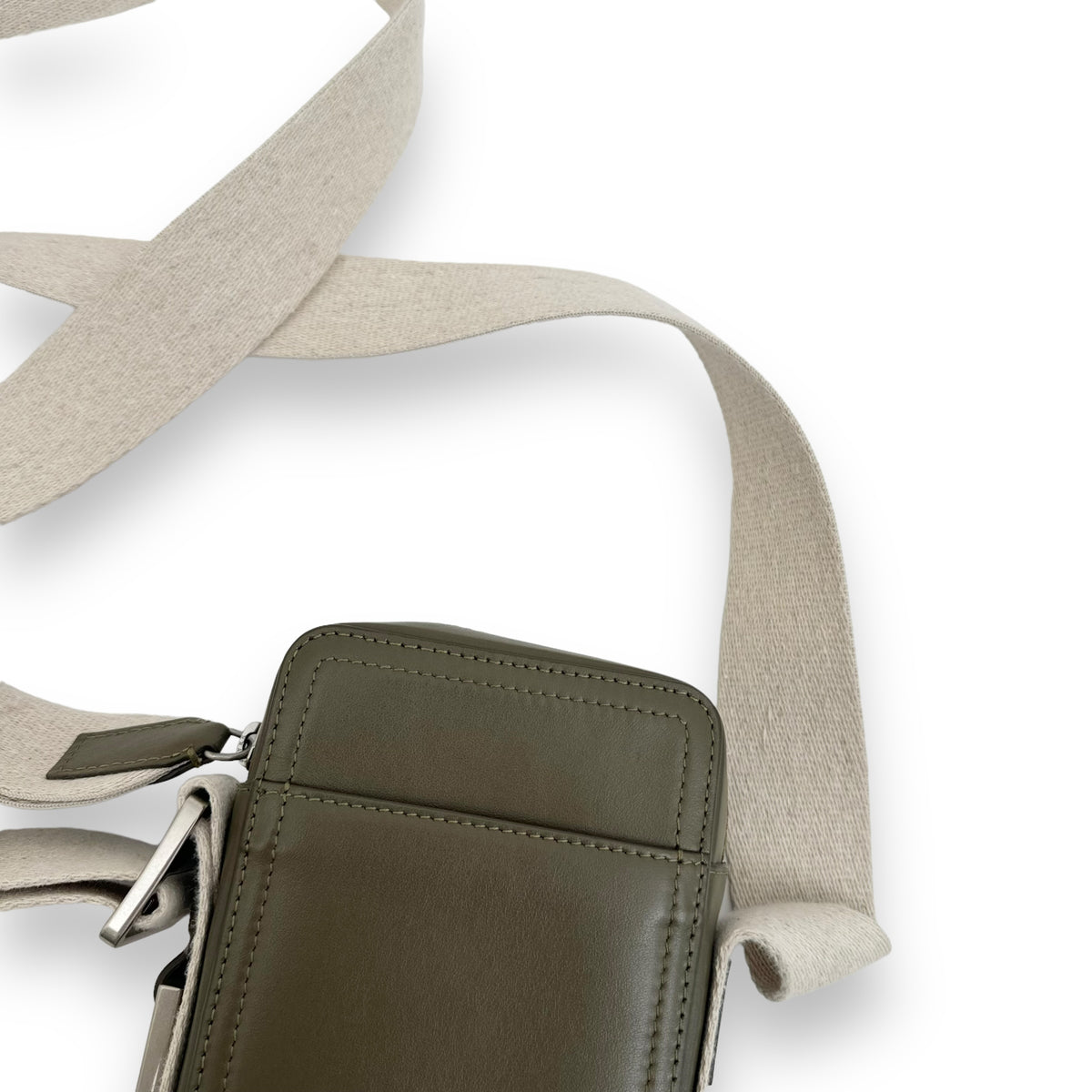 JACQUEMUS LE CUERDA VERTICAL EN CUIR CROSS BODY BAG GREEN