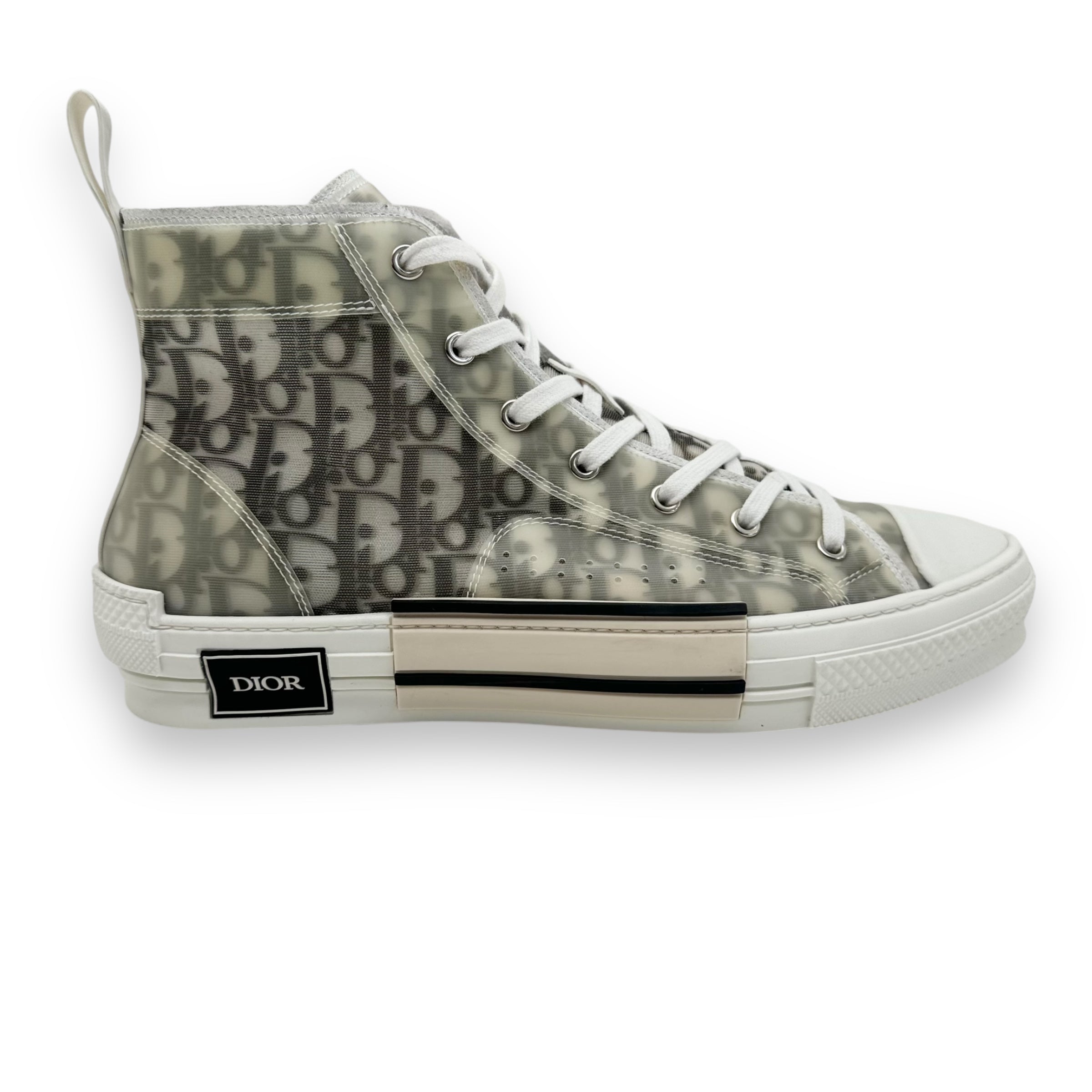 DIOR B23 OBLIQUE HIGH TOP SNEAKER BLACK / WHITE UK10