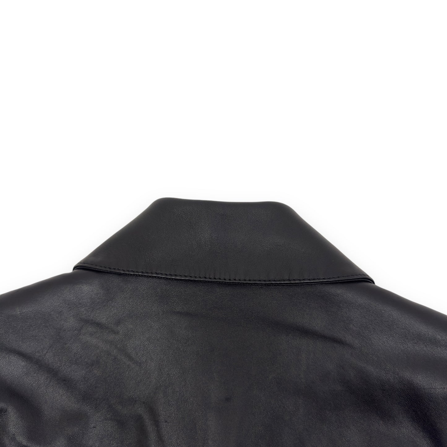 SAINT LAURENT SLIM-FIT LEATHER TRUCKER JACKET XXL