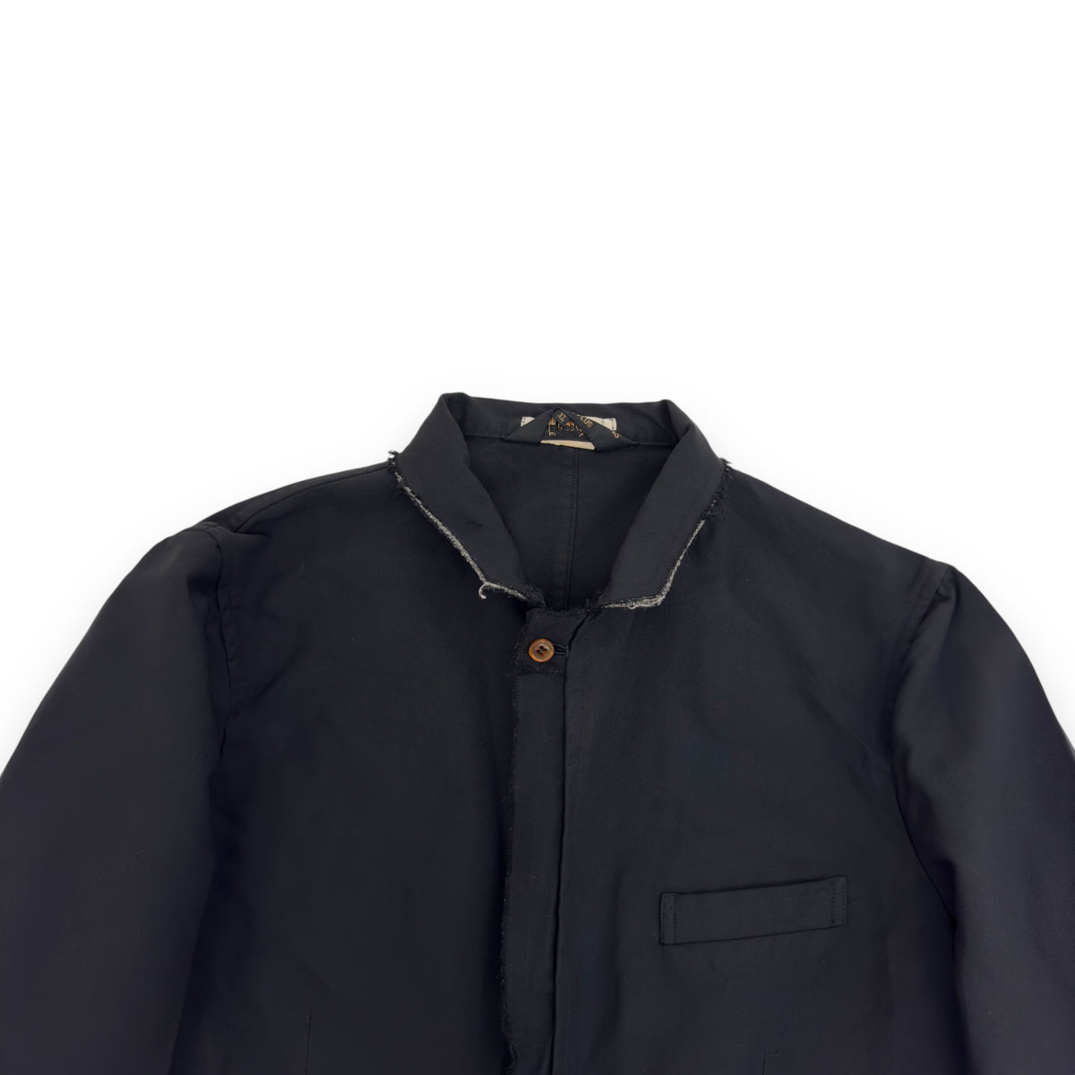 COMME DES GARÇONS HOMME PLUS SINGLE BREASTED CRINKLE COAT BLACK XL