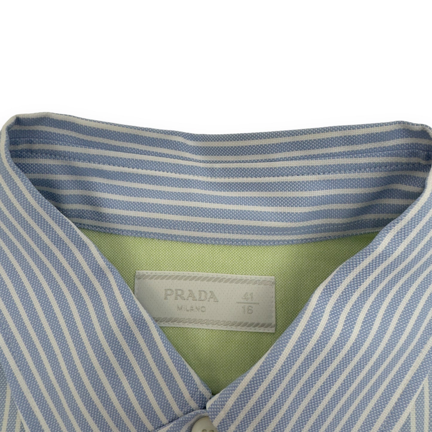 PRADA COLOURBLOCKED STRIPED SHIRT BLUE / BLACK / PINK / GREEN XL