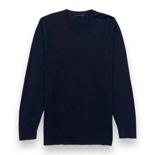 THOM SWEENEY EXTRA FINE CASHMERE BLEND CREW NECK SWEATER BLACK L