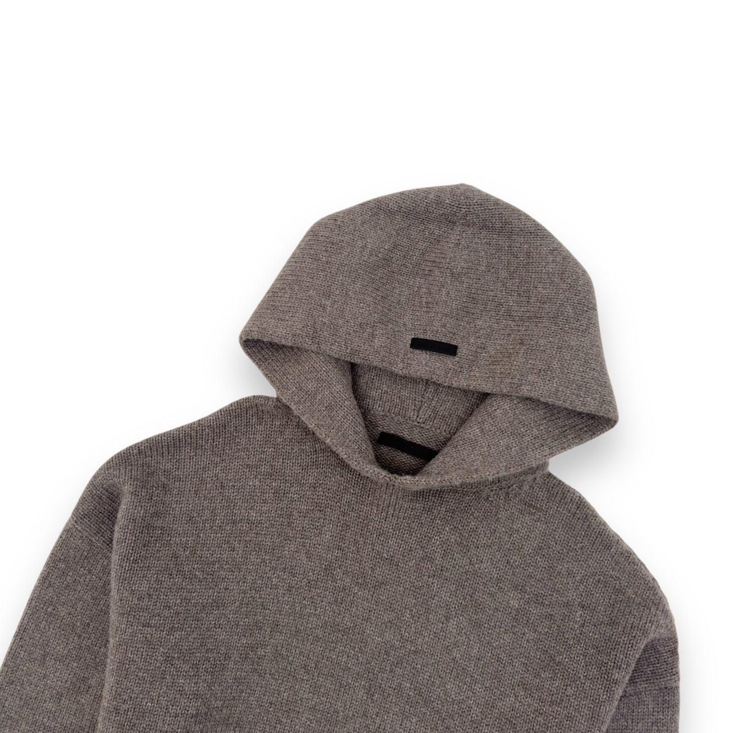 FEAR OF GOD KNIT PULLOVER HOODIE WARM GREY L