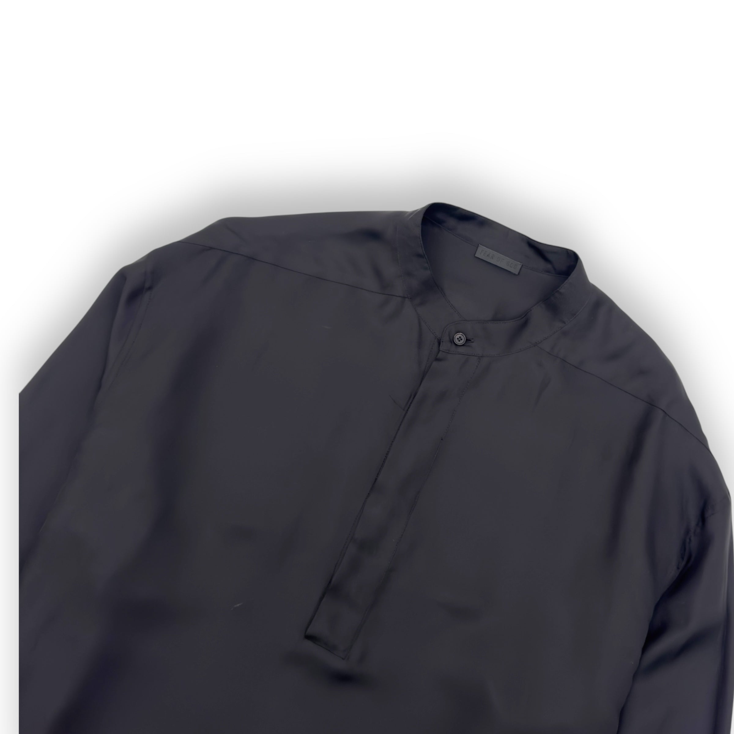 FEAR OF GOD MOCK-NECK SILK-BLEND SHIRT BLACK L