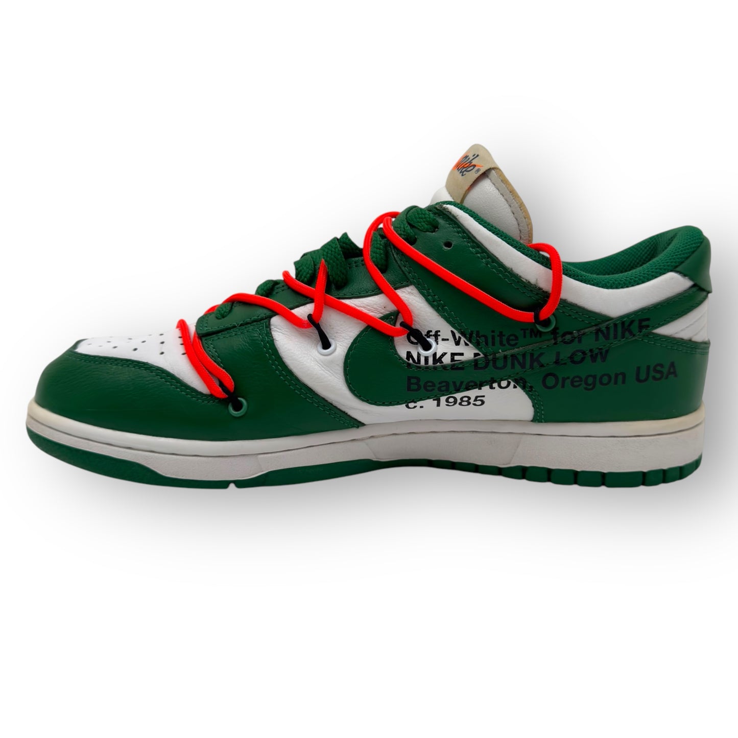 OFF-WHITE X NIKE DUNK LOW SNEAKER PINE GREEN UK9.5