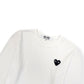 CDG PLAY LONG SLEEVE T-SHIRT WHITE M