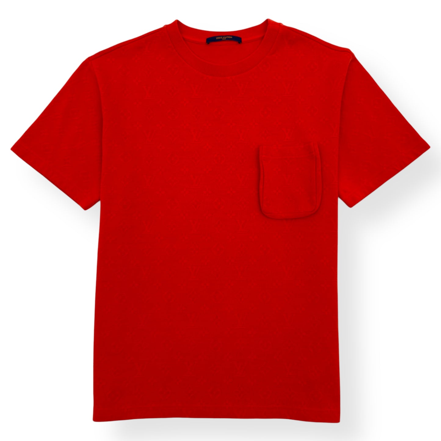LOUIS VUITTON SIGNATURE 3D POCKET MONOGRAM T-SHIRT RED L