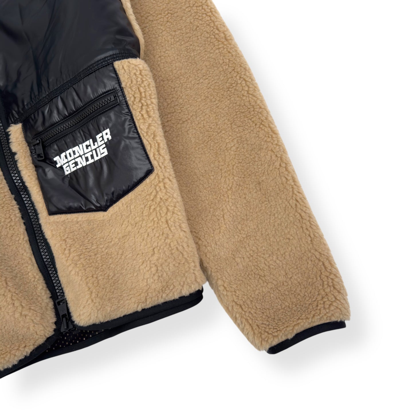 MONCLER GENIUS FLEECE JACKET BEIGE / BLACK M