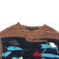 ANDERSSON BELL BLOTCH INTARSIA CREW-NECK VEST BROWN XL