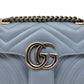 GUCCI CALFSKIN MATELASSE MINI GG MARMONT SHOULDER BAG BLUE
