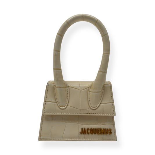 JACQUEMUS LE CHIQUITO MINI CROC EMBOSSED BAG CREAM MINI